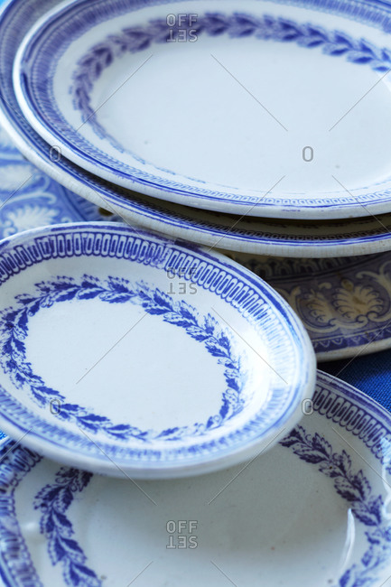 Blue and white plates