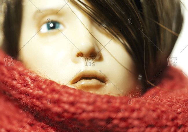 Close-up of a puppet's face