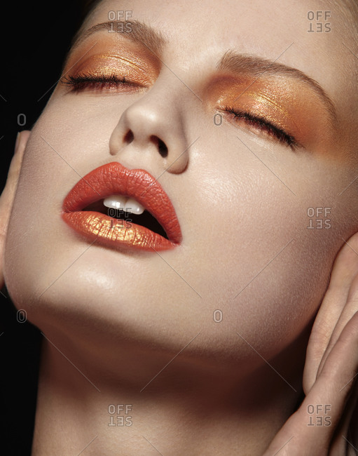 Woman Face Close Up Beauty Portrait. Female Model Poses Stock Image - Image  of female, isolated: 255393089