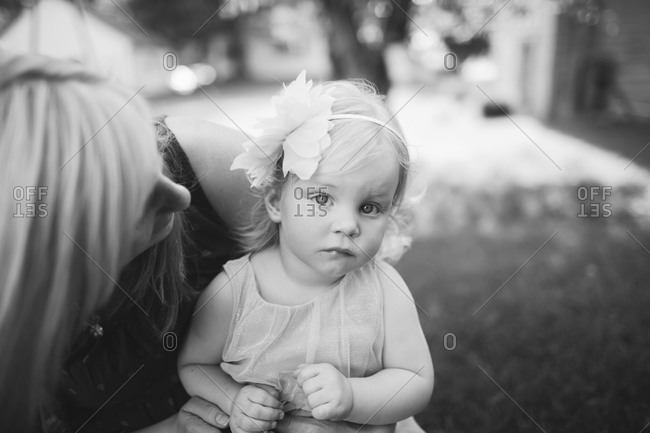 Portrait of young girl with her mother