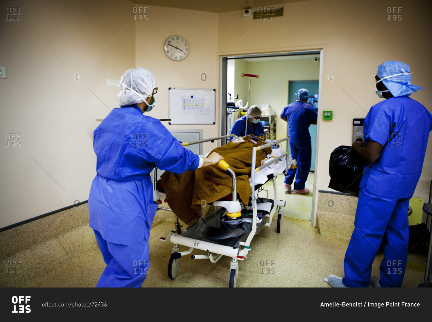 Doctors Transport Patient To Recovery Room Stock Photo Offset