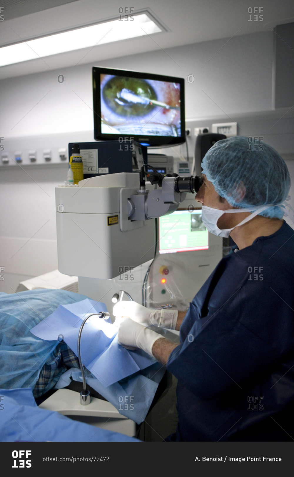 Surgeon performing eye laser surgery