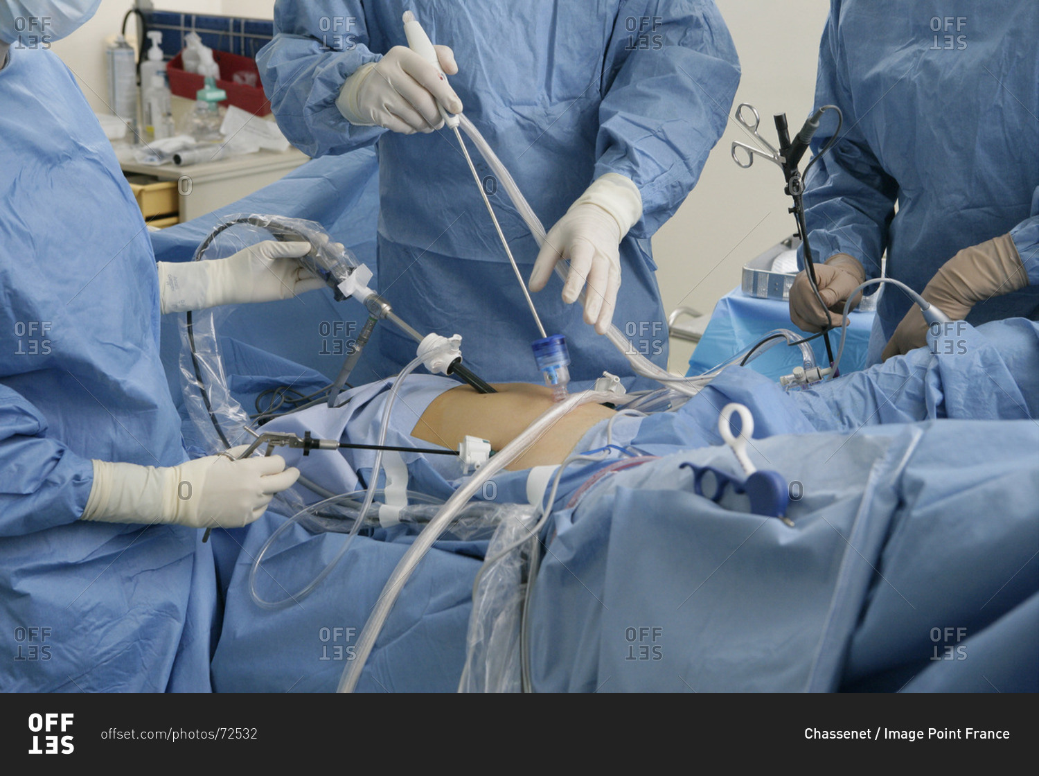 Surgeons Performing Myomectomy Procedure, Removing Uterine Fibroids ...