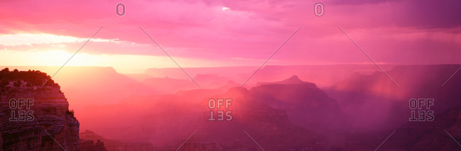 Silhouette of canyons, Grand Canyon National Park, Arizona, USA