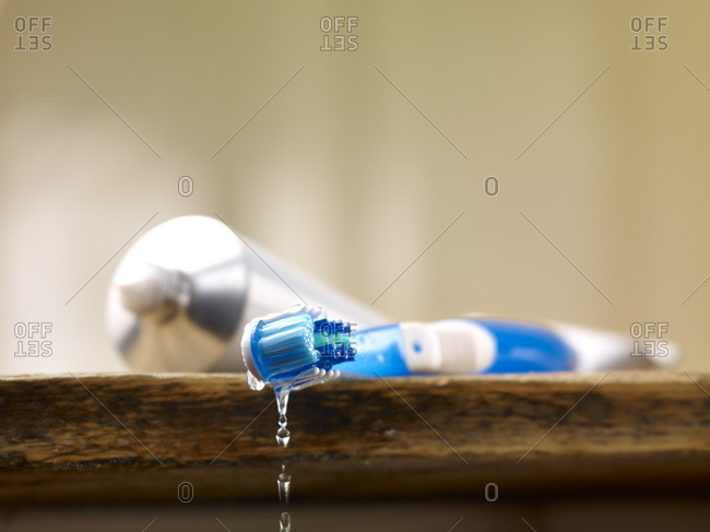 Wet toothbrush and tooth paste
