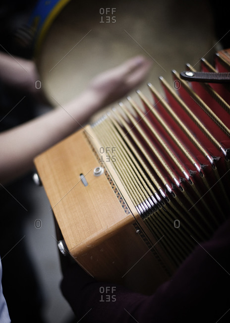 Close-up of an accordion - Offset