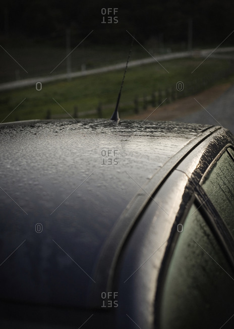 Wet roof of car - Offset