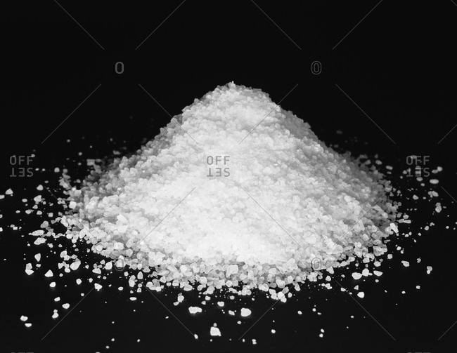 Pile of coarse sea salt