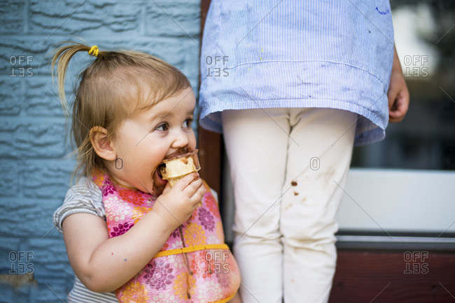 cute baby eating nutella
