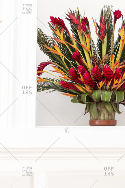 Still Life Of Beautiful Bouquet Of Red Ginger Lilies Stock Images Page Everypixel