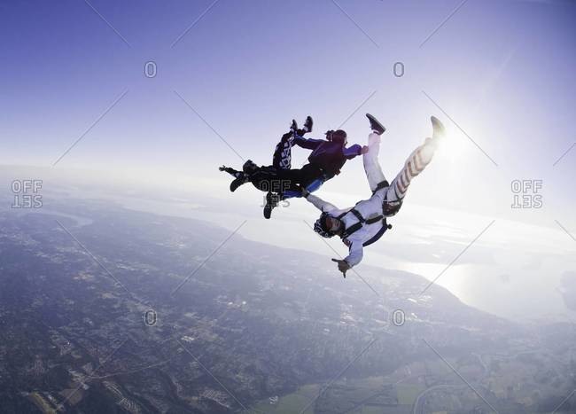 Skydivers in freefell - from the Offset Collection