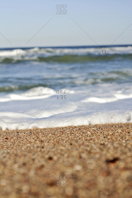 Low angle view of the Atlantic Ocean at low tide