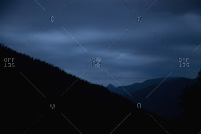 View of mountains at twilight