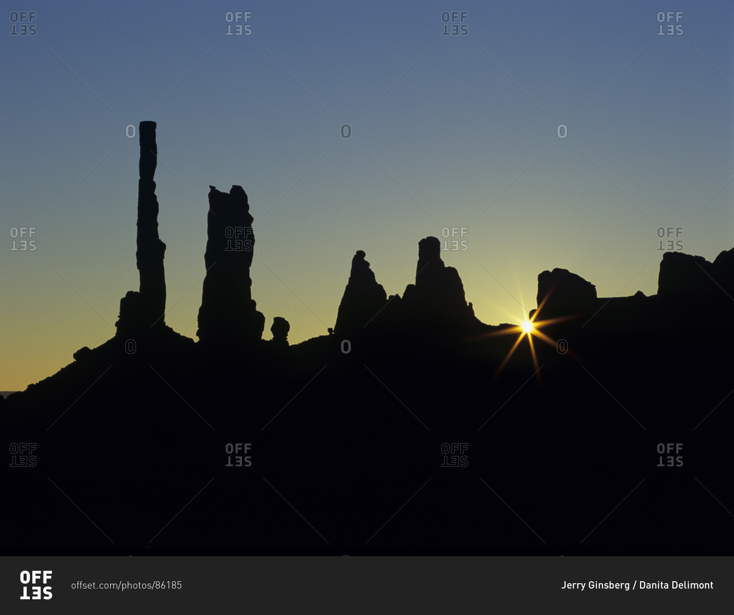 Distinctive and singular rock formations of Monument Valley in the Navajo Nation