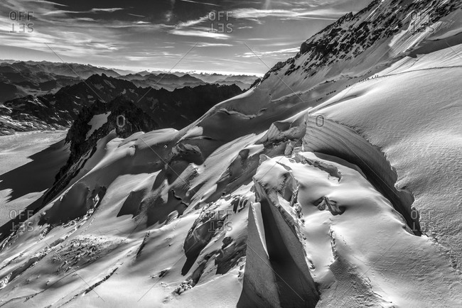 People mountaineering in Hautes Alpes, France