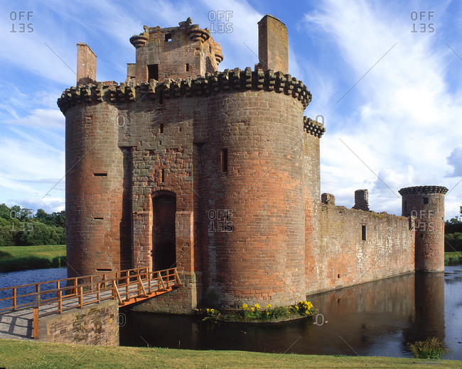 Dramatic ruins of Caerlaverock castle, Dumfries and Galloway