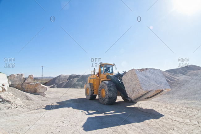60-ton front end loader in marble quarry