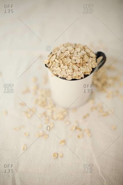 Close up of a cup of oats