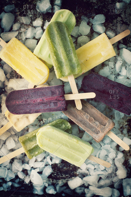 Ice pops in different flavors