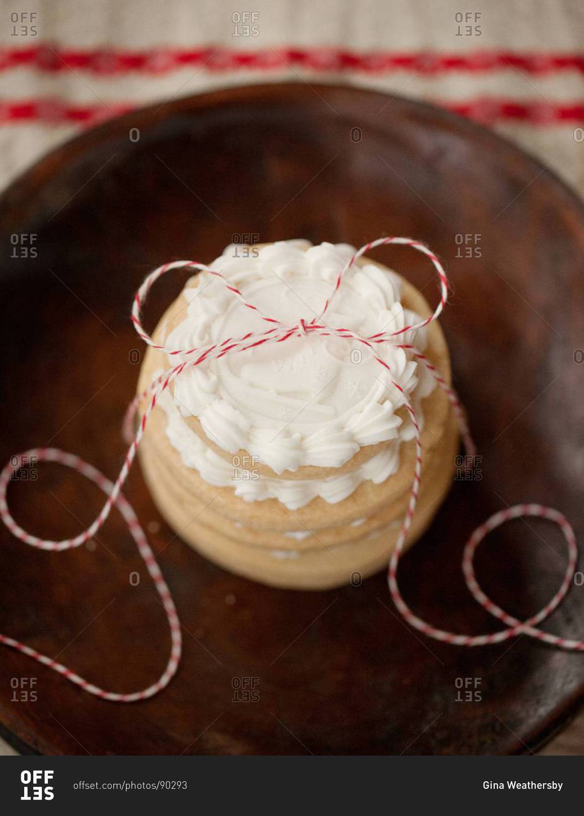 Decorative cookies with white buttercream as holiday gift