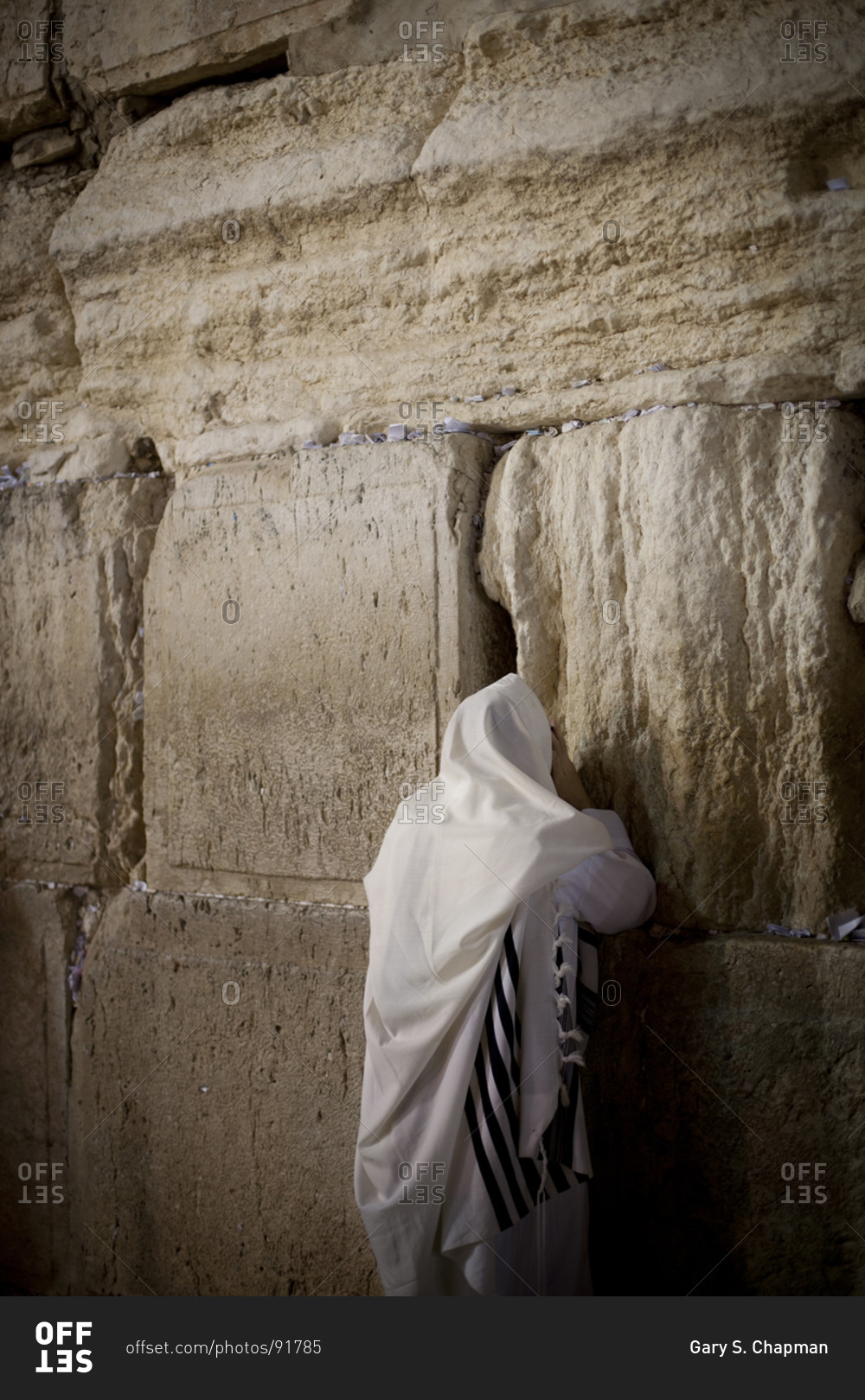 Man praying at the Western Wall, Jerusalem