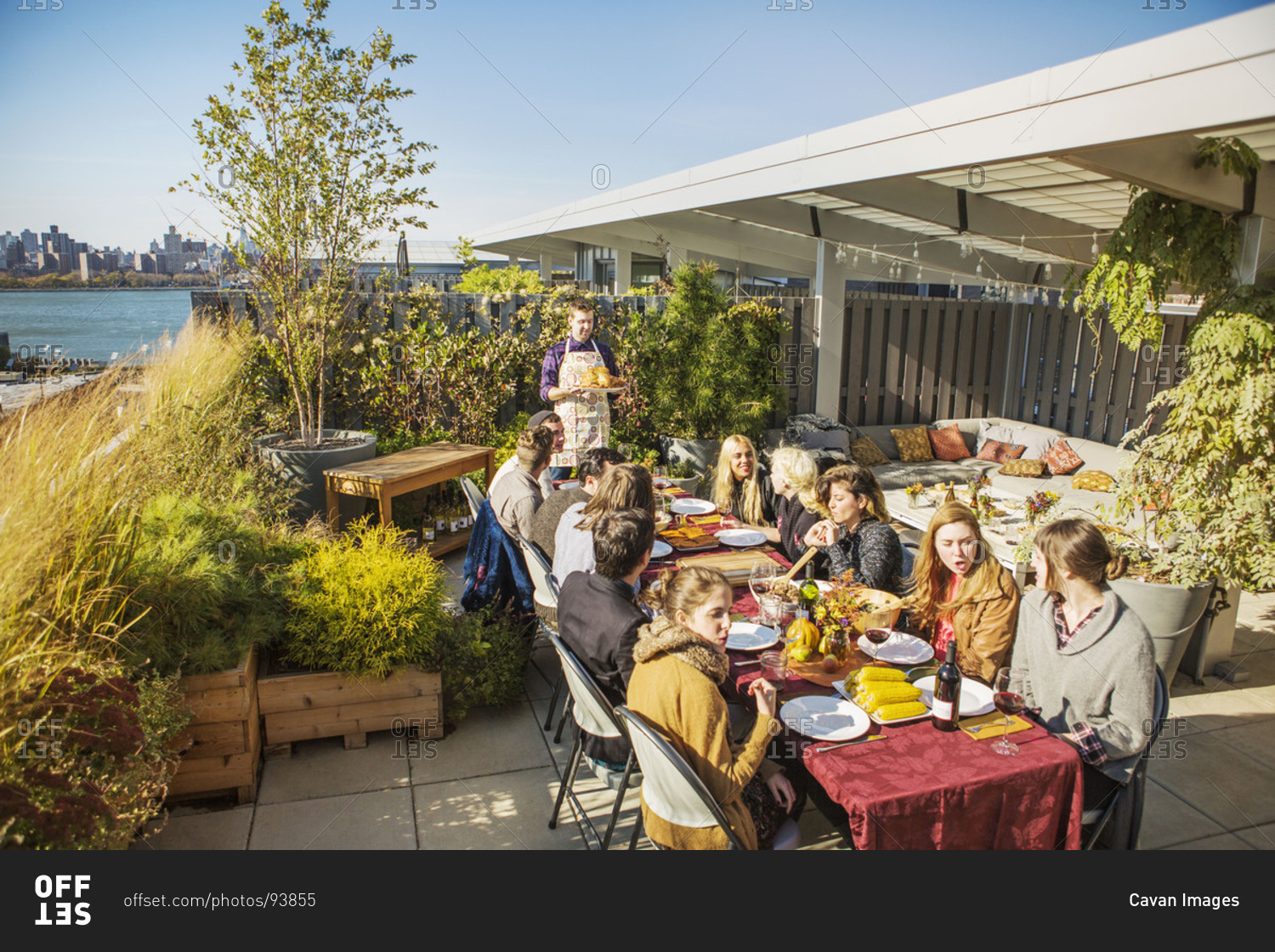 Thanksgiving on a rooftop terrace with friends