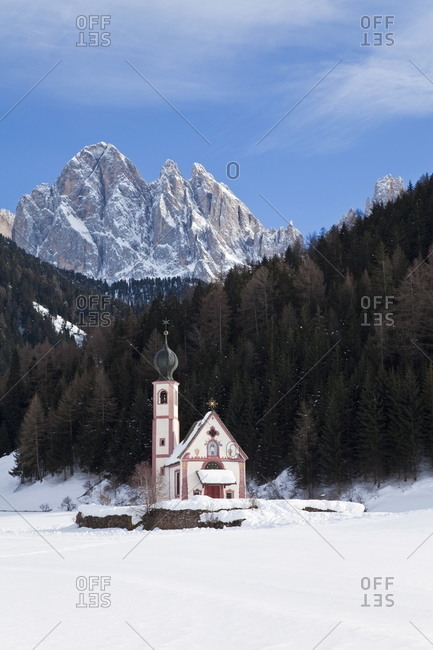 Winter Landscape Of St Johann Church In Ranui In Villnoss Val Di Funes Dolomites Trentino Alto Adige South Tirol Tyrol Italy Stock Images Page Everypixel