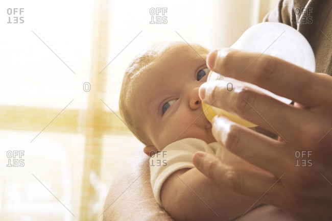 Baby boy with bottle