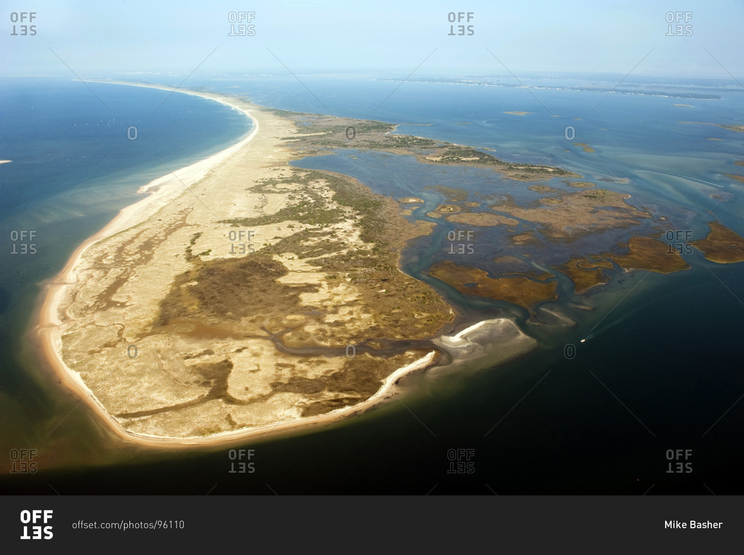 Aerial view of Shackleford Banks, Beaufort, North Carolina. stock photo ...