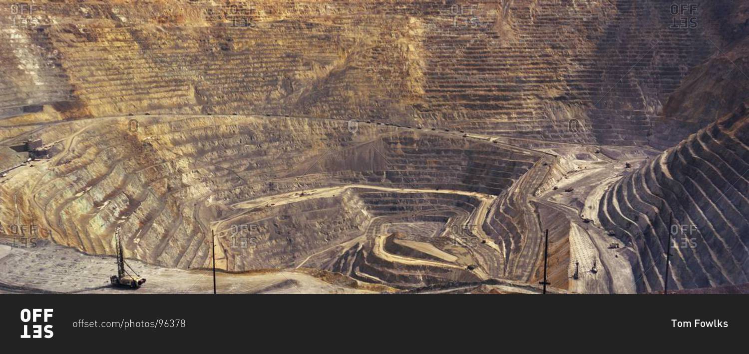 The pit mine at Bingham Pit in Utah's Kennecott Copper Mine