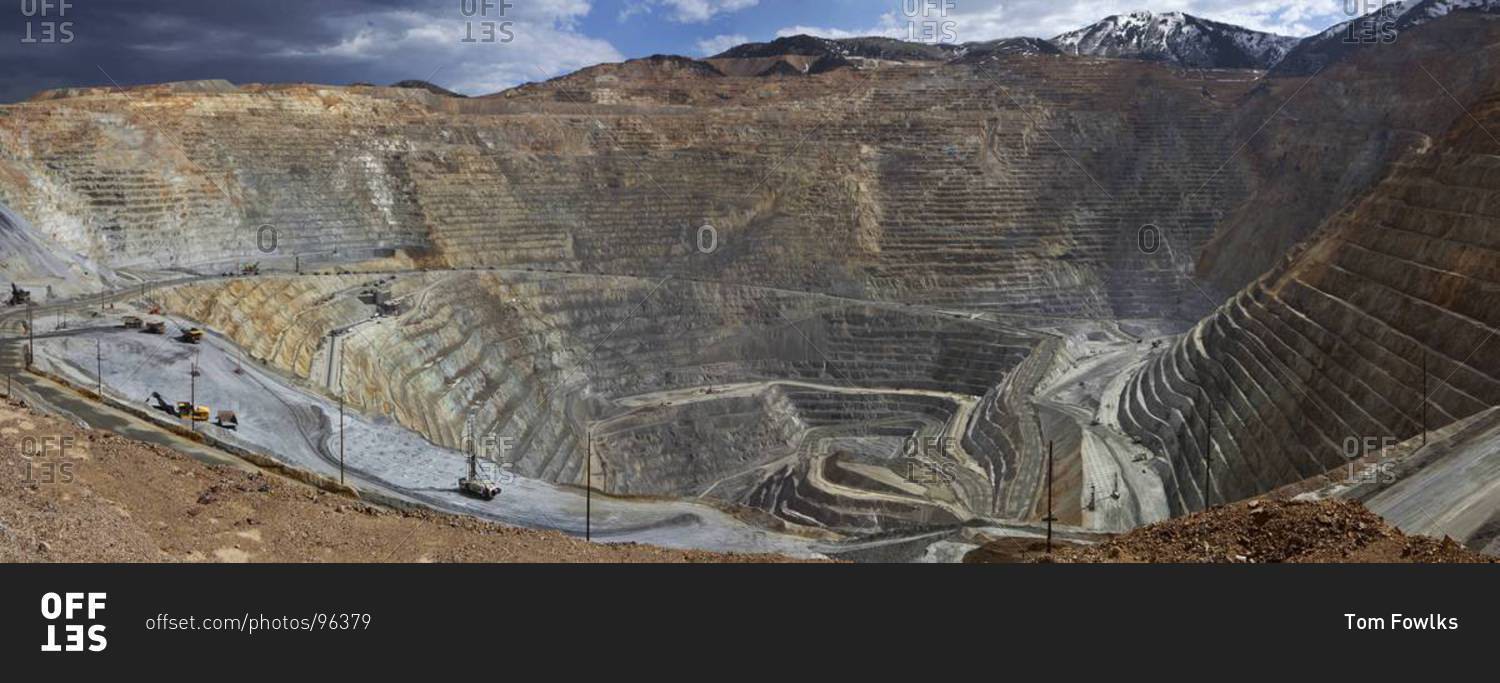 The pit mine at Bingham Pit in Utah's Kennecott Copper Mine