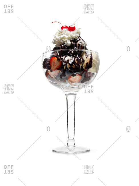 Tasteful sundae served in glass