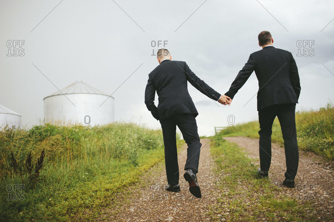 Gay couple on their wedding day