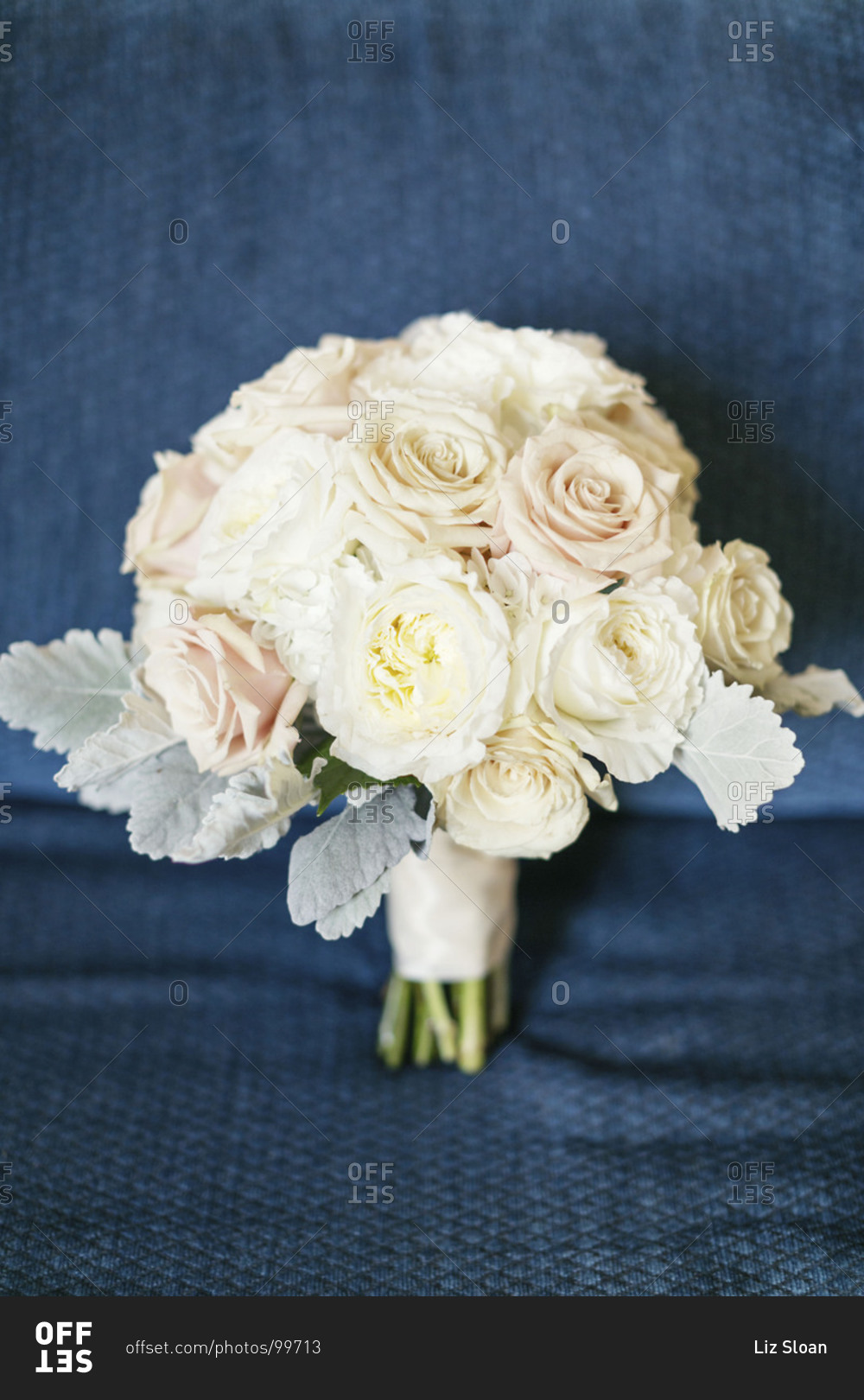 Bridal bouquet prepared for wedding ceremony