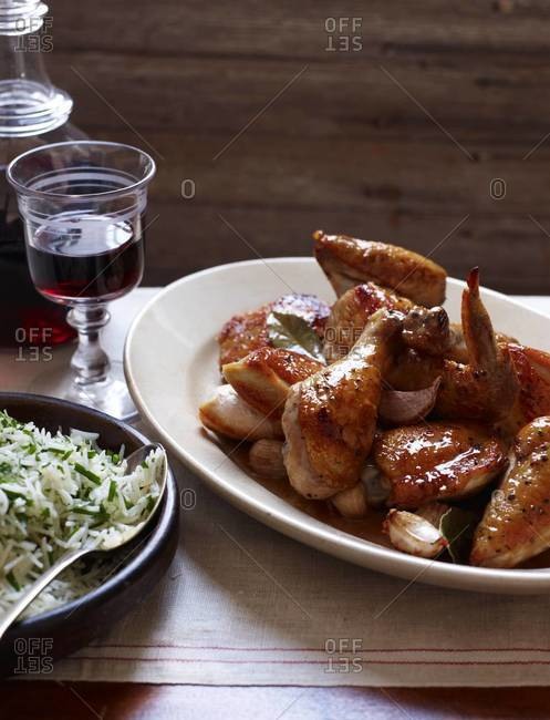 Lyon-style chicken with vinegar sauce