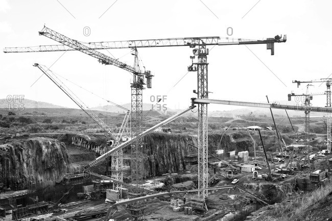 Construction at the Panama Canal Expansion on the Pacific side near the Miraflores Locks