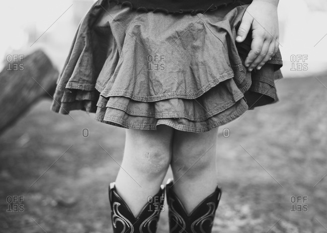 Close up of the knees of a girl