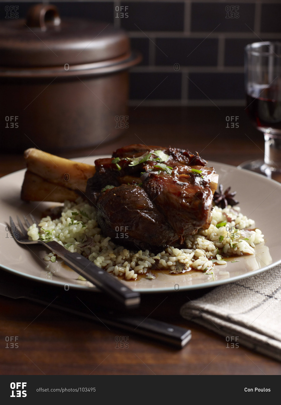 Braised wild boar shanks with sweet soy and star anise