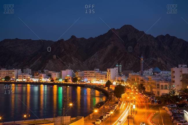 Mutrah Corneche by twilight, Muscat, Oman