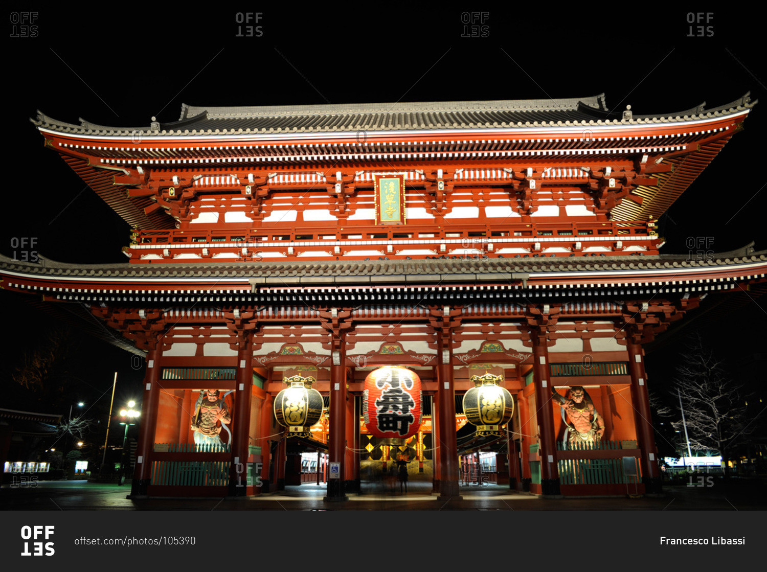 Senso-ji temple at night, Tokyo, Japan