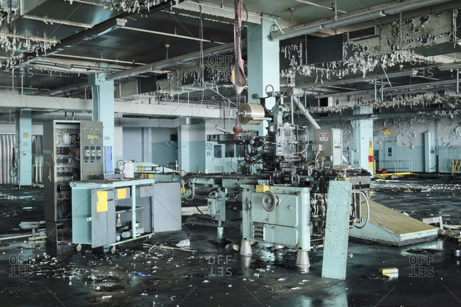 Machinery left in derelict factory