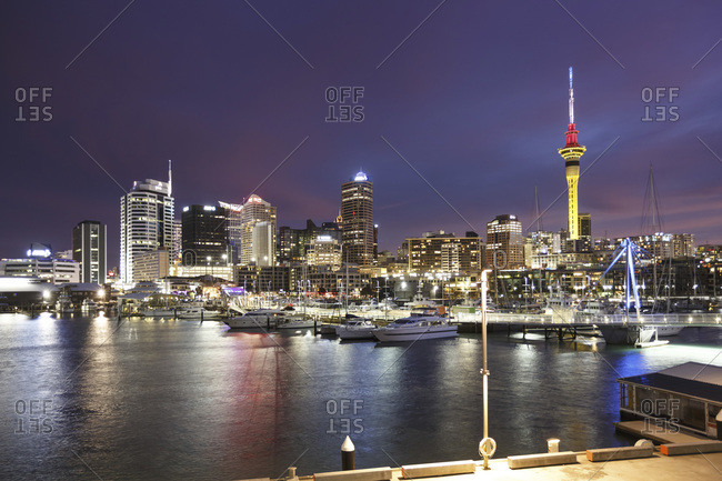 View to Auckland at evening twilight, New Zealand
