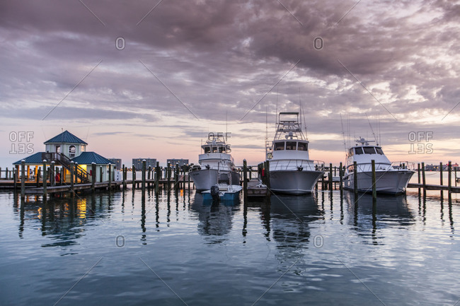 Sportsman Marina Stock Photos Offset Alabama Dusk In Orange Beach