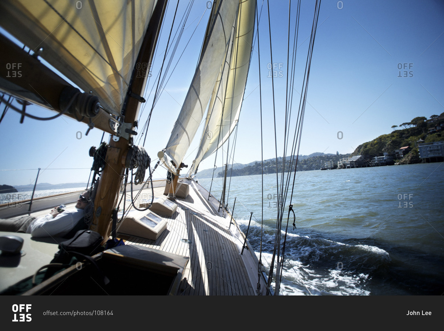 Luxury sailboat in the San Francisco Bay, California