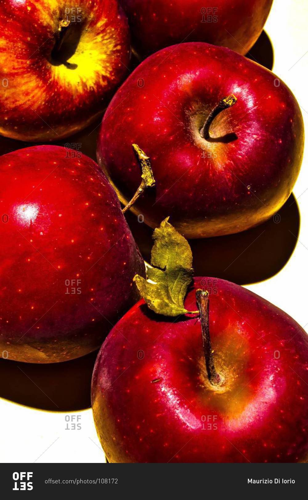 Five red apples