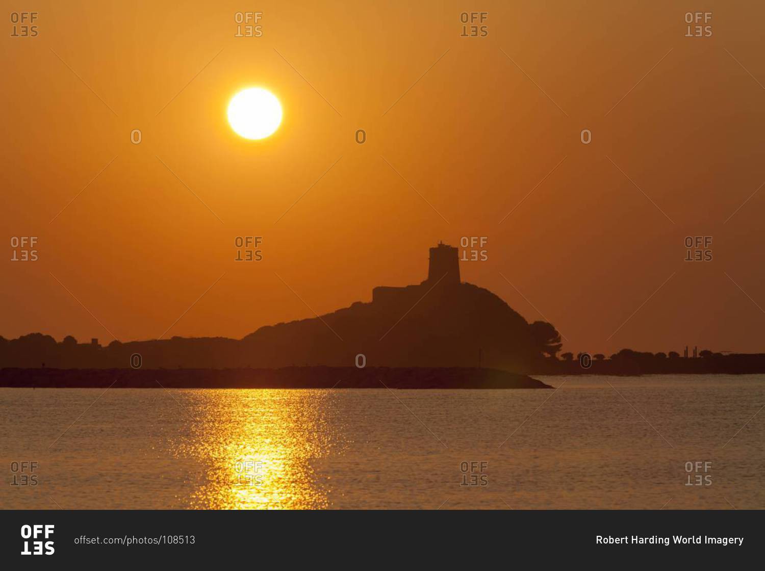 Nora sunrise over harbor, near Pula, Cagliari Province, Sardinia, Italy, Mediterranean, Europe