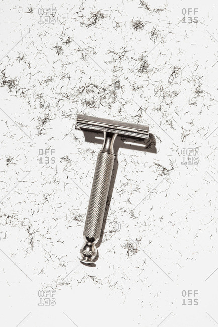 Top view of an old fashioned safety razor