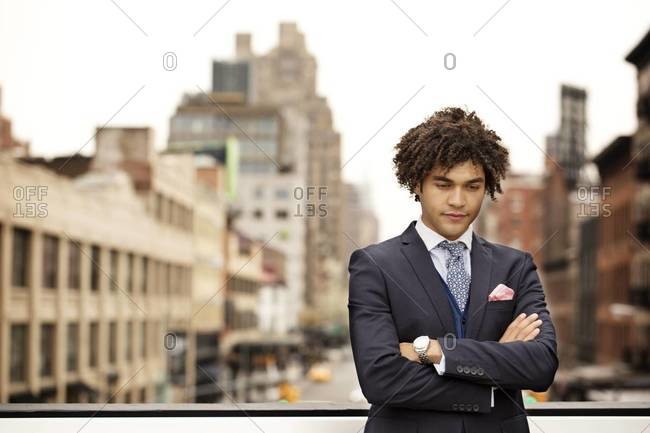 Hipster fashion style businessman. stock photo - OFFSET