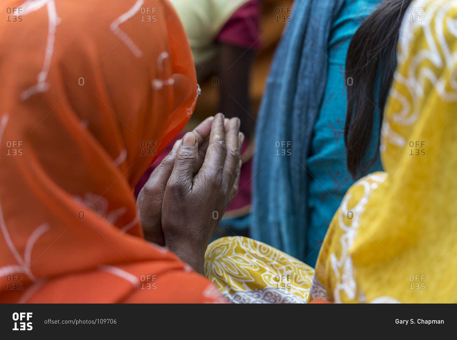 Christian women praying in India