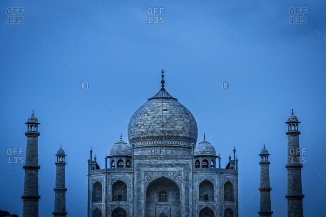 Taj Mahal at twilight in India